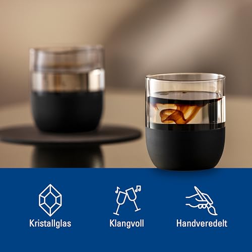 Villeroy & Boch Manufacture Rock Collection Shot Glass Set, Set of 4, Crystal Glass with Matte Black Base, Made in Europe, Capacity 1.25 oz by Villeroy & Boch - Image 2