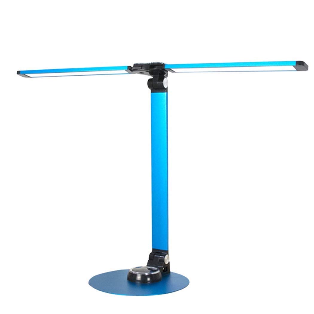 Lampa biurkowa LED 8 W podwójna głowica sterowanie dotykowe pielęgnacja oczu, ściemniana lampa stołowa do biura, domu, czytania, nauki z portem ładowania USB