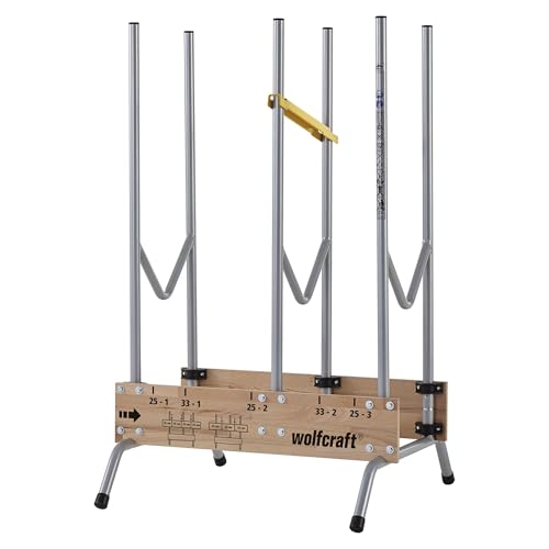 wolfcraft Sägebock 5121000 - klappbar - Robuster & stabiler Holzbock zum schnellen Zuschneiden von Brennholz - inkl. Auswurfsicherung/Tragkraft: 150 kg