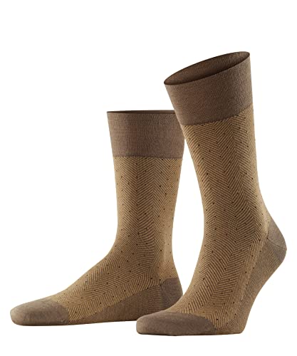 FALKE Herren Socken Sensitive Herringbone M So Wolle mit Komfortbund 1 Paar, Braun Hazel 5082, 45-46