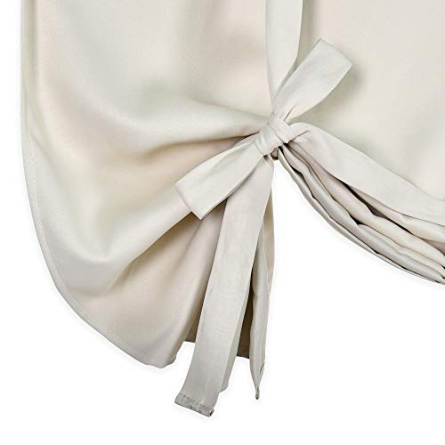 Cream Beige Room Darkening Tie-Up Valance Curtain - Decoration Balloon Shade Corner Window Drape ( 42 Inches W X 45 Inches L,1 Panel) #TOP2