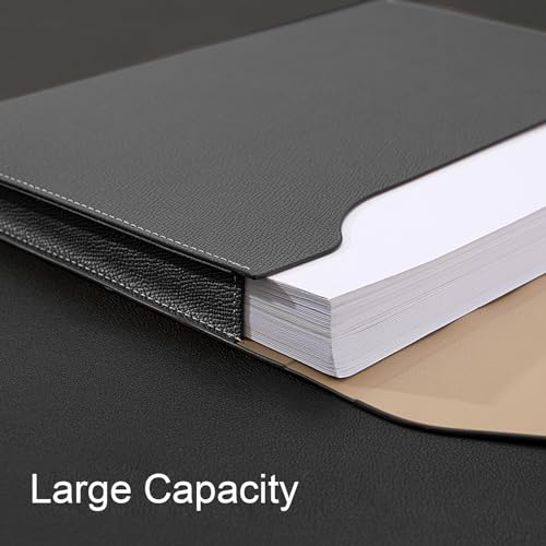 VANRA Pasta organizadora expansível de couro PU, porta-documentos, bolso para arquivos, envelope com