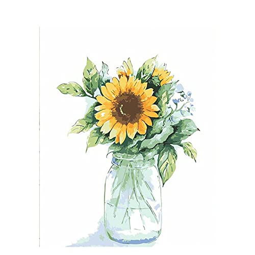 Point de Croix 11CT Kit Broderie Estampé Vase Fleurs Multicolore 40x50