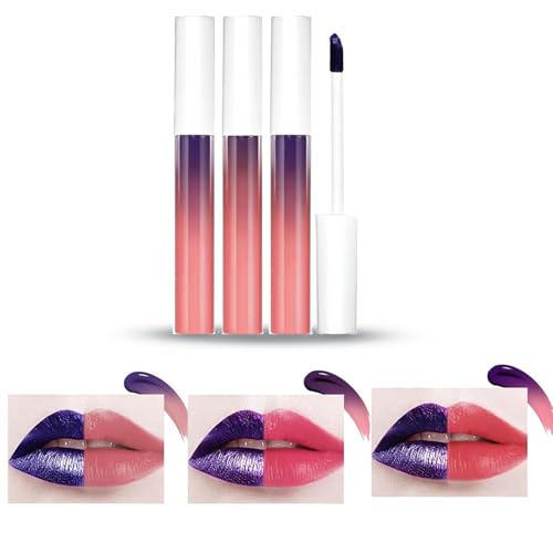 3 Colors lip Stain Peel Off, Detachable Liner, Non-Stick Cup Tattoo Color Gloss Set, Long Lasting Waterproof Liner, for Women Girls