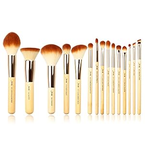 Jessup Brocha Maquillaje Bambú, 15pzs, Corrector en crema, Base Maquillaje, Rubor en Polvo, Herramientas de Belleza de…