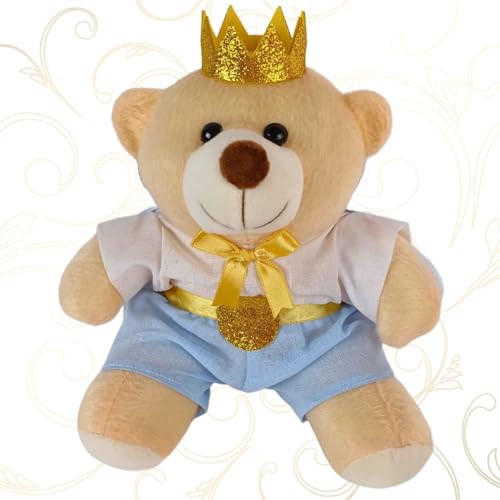Kit De 2 Ursinhos Príncipe Princesa Realeza Casal Pelúcia Menino Menina Decoração Quarto Bebê Baby M