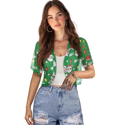 Image of Women's Shrug Short Sleeve Bolero Open Front Knit Party Tulle Cardigan Cropped Cardigan Shoulder Cover Up