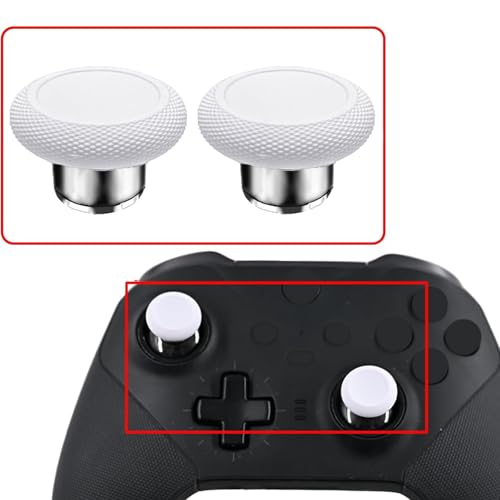Image of 2 in 1 Short Metal Thumbsticks Replacement for Elite Series 2 Core Controllers, Replacement Thumbsticks for Xbox Elite Series 2 Controllers(White)
