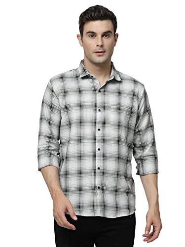 ELYYORK Men’s Cotton Full Sleeve Regular Fit Casual Checkered Shirt||Men’s Shirt||Casual Shirt for Men’s White