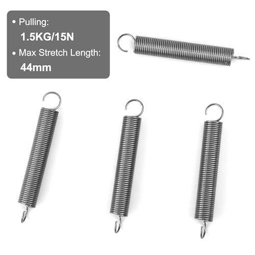 GUNGY Zugfedern mit Haken Edelstahl Zugfeder Spannfeder 70mm Außendurchmesser 10mm Drahtdurchmesser 1,0 mm Hakenwinkel 90 Grad Maximale Zugkraft 1,5kg 1,0x10x70mm 10Stück