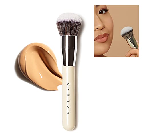 Haleys Brilliant Kabuki Brush, Soft, Streak-Free, Perfect Blending, Buff, Blurs, Smooths, Control, Precision, Complexion Tools For Liquid, Cream, Skincare, Powder, Vegan, Cruelty-Free, Sustainable Wood #TOP11