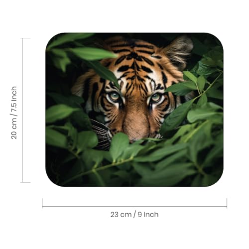 Image of Premium Non-Slip Mouse Pad | Smooth Surface for Optical & Laser Mouse | Durable Base Designs | Ideal for Office, Home & Gaming (Square Tiger)