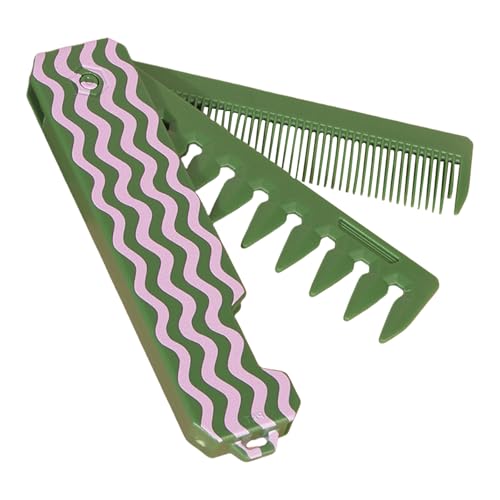 YUPEIUKLI Peine Plegable 3 en 1, antiestático, de Bolsillo para Viaje, para desenredar el Cabello, de Dientes Finos y Anchos.
