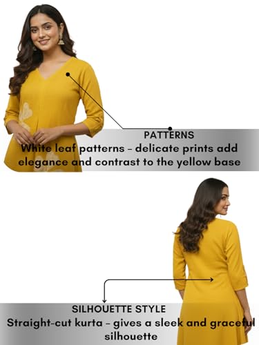 Image of Leriya Fashion Women's A-Line Cotton Kurta Set with Pants | V-Neck Ethnic Kurti Set with 3 /4 Sleeve | Summer Ethnic Stylish A-Line Suit for Women | Floral Printed Festive Kurta Sets for Woman