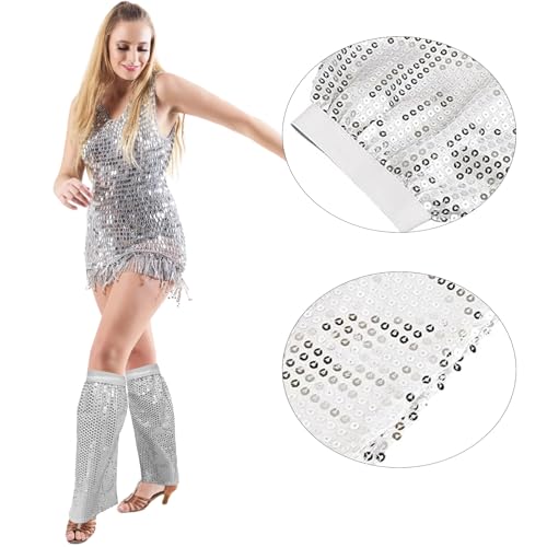 MUNSKT Abba Women's Clothing,Sequin Leg Warmers,Abba Clothing Accessories, Leg Guards, Women's Sequins Disco Clothing, Carnival Fancy Dresses - Image 6