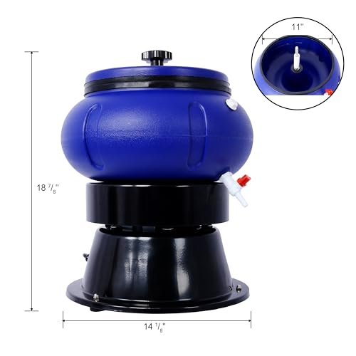 18LBS Vibratory Tumbler - 120V 60Hz Parts Tumbler Vibrating Tumbler Bowl for Polishing Metal Blue