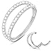 Produktbild Nasenpiercing Ring 316L Chirurgenstahl,Septum Piercing Nasenring Silber 16g 6mm,Double Line CZ Conch Piercing Ring Silber Daith Piercing Ohr Nostril Piercing Ring,Helix Piercings Silber Körperschmuck