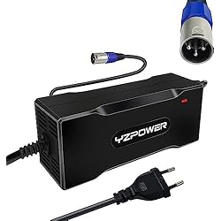 Cargador Portatil Para Scooter Electrico YZPOWER 54.6V 2A Cargador de Batería de Litio 13S 48V Scooter de Corriente para Bicicleta Eléctrica E-Bike de 3-Pin XLR Conector