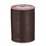 QUARKZMAN Gewachst Nähgarn für Nähmaschine 0,8mm x 55m, Runder Wachsfaden, Sattlergarn, Polyester Garn für Leder Nähen, Buchbinden, Reparatur, geflochtene Armbänder, Kaffeebraun
