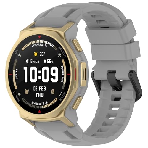 Miimall �X�|�[�c�o���h Amazfit Trex 3 Pro�o���h �j���p �h�� �N�C�b�N�����[�X�� �\�t�g�V���R���X�g���b�v ���[�v ���ϋv�X�g���b�v ���߉\�Ȍ����p���X�g�o���h T-rex 3 Pro 44mm�p �O���[