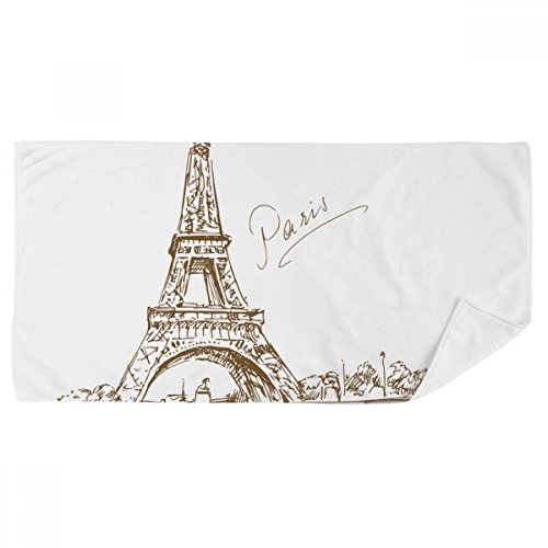 Serviette de bain Paris Tour Eiffel 35x70 cm multicolore en coton doux - 2