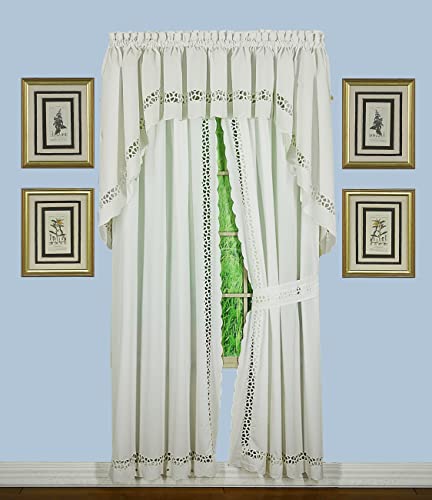 Today's Curtain Hellina Tapework Window Swag, 38-Inch, White #TOP4