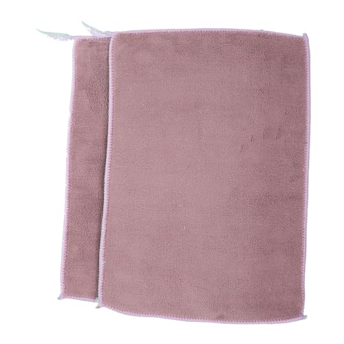 Beavorty 2 Piezas Estropajo Absorbente de Doble Capa Toalla de Cocina Toalla de Limpieza Engrosado depuración Toallas absorbentes de Agua Toalla para Lavar Platos Fibra extrafina Púrpura