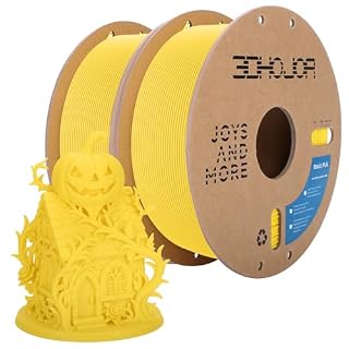 3DHoJor 基本的な PLAフィラメント 1.75mm、ePLA 3Dプリンティングフィラメント、寸法精度 +/- 0.02mm、ほとんどの3Dプリンターに対応、1kg/スプール*2、黄色