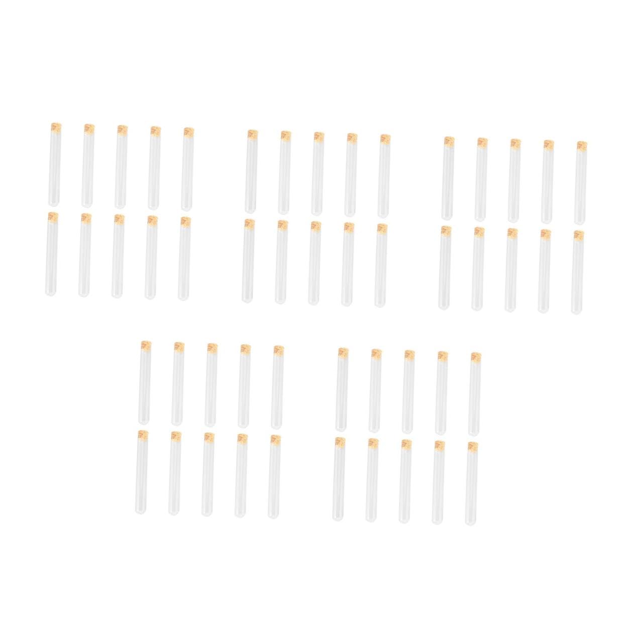 Zerodeko 5 Set Provetta Tappi A Forma Di Chiaro Misurazione Borosilicato Terrarium Jar Provette Contenitori Per Confettata Flaconi Campione Fiala Da Centrifuga Di Legno 10 Pezzi * 5