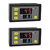 AITIAO 2Pcs Timer Delay Relay DC 24V 20A Relay Module with Dual LED Digital Display Programmable Cycle Timer Switch ON-Off Control Timer Relay