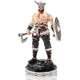 Hiawbon 7 Inches Norse Viking Warrior Medieval Viking Action Figure with Axe and Shield Statue Sculpture Viking Mythology Resin Statue for Medieval Themed Favor Home Decoration