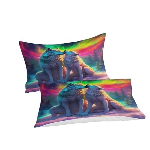 Parure de lit loup 3D hypoallergénique en microfibre douce avec zip invisible 200x200 - 3