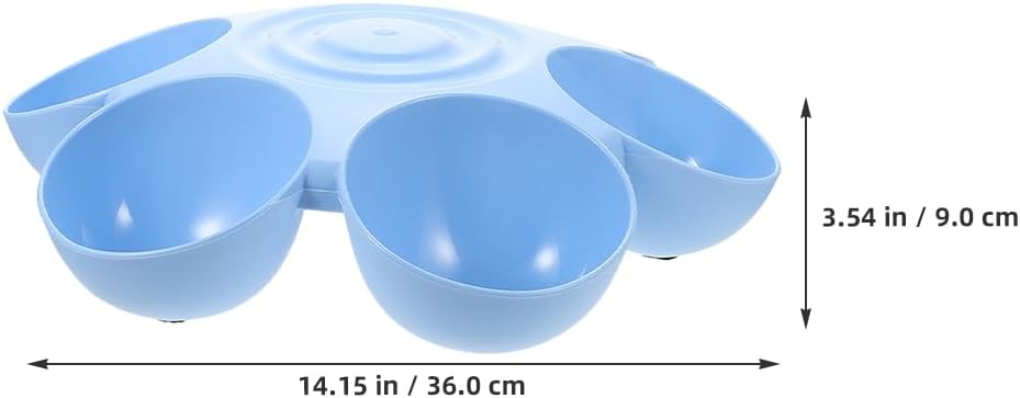 POPETPOP 2pcs Cat Food Water Bowls Plastic Dog Cat Feeder Bowls Multi- Feeder 6-Meal Kitten Food Dishes Petals Shaped Dog Bowl Blue