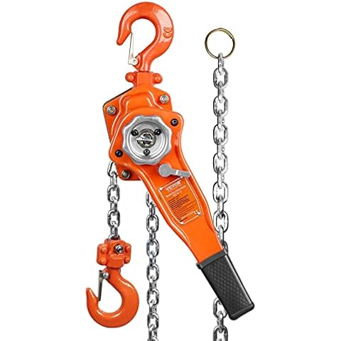 VEVOR Manual Lever Chain Hoist, 3/4 Ton 10FT, Orange Cover