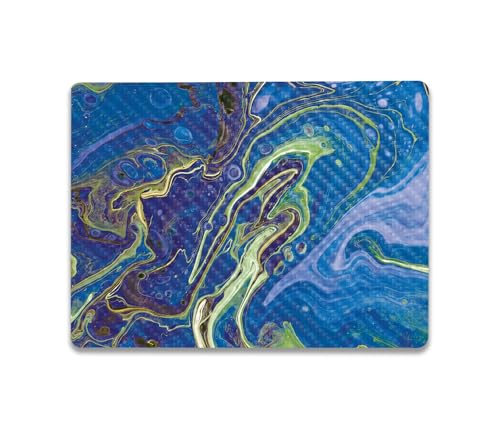 Image of MightySkins Carbon Fiber Skin Compatible with Microsoft Surface Laptop Go 3 (2023) Full Wrap Kit - Blue Pour | Protective, Durable Textured Carbon Fiber Finish | Made in The USA