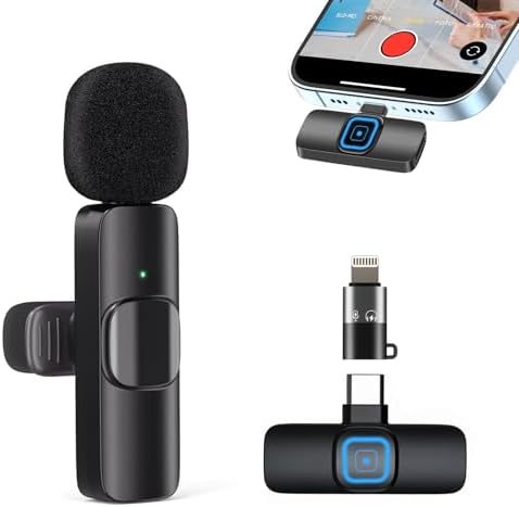 Microphone Lavalier Sans Fil 3 En 1, Pour Iphone, Android