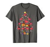 Flamingo Weihnachtsmannmütze Quiltmaschine Weihnach T-Shirt