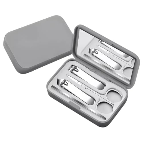 女性用ネイルクリッパー、ネイルクリッパー、ネイルクリッパーセット、ネイルトリミング、ネイルグルーブクリーニング、ハングネイル防止、収納ボックス付き、シルバーカラー