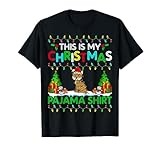 Photo Gallery lynx christmas xmas santa hat pajama shirt - lynx lover maglietta Photo Gallery lynx christmas xmas santa hat pajama shirt - lynx lover maglietta