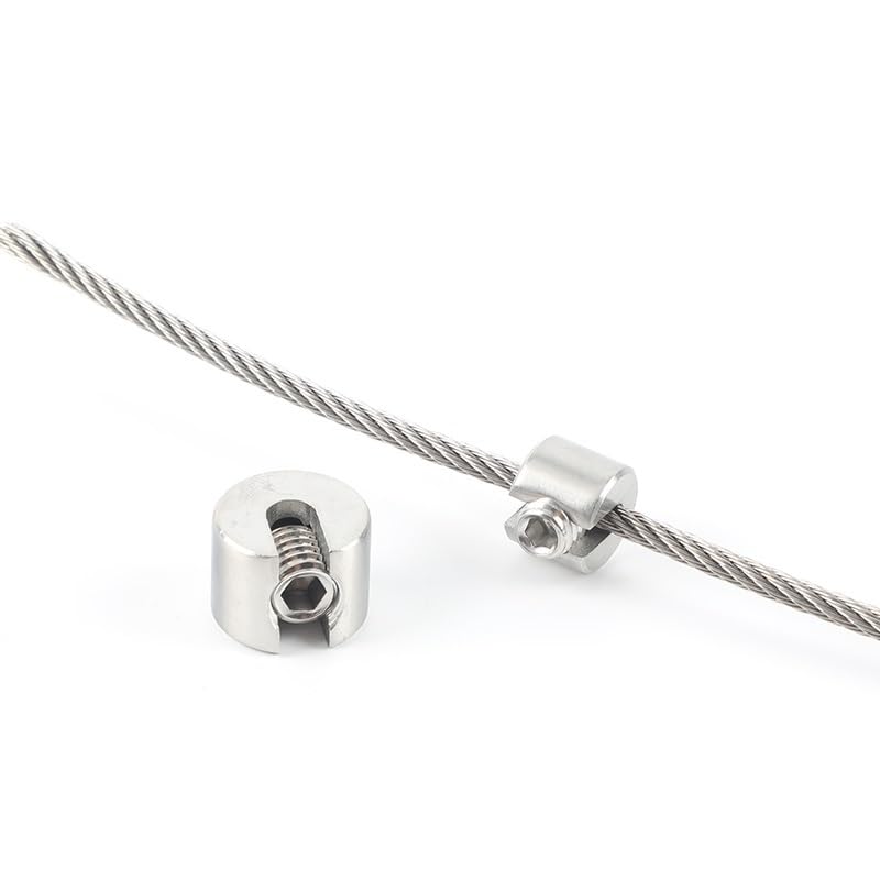 Abrazaderas De Cuerda De Cable 10 Uds 316 acero inoxidable 2/3/4/5/6 Mm tope de agarre de cuerda de alambre abrazadera de cuerda de Cable de pivote único pequeño Clips De Cuerda De Cable(5mm)