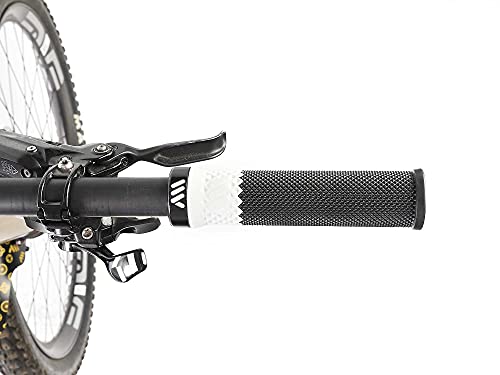 All Mountain Style Cero Grips - Bike Handlebar Grips Support Lock On Dual Pattern And Dual Density - Non Slip Hand Grip Comfortable And Ergonomic Under 3.52 Oz (Black/ White) #TOP2