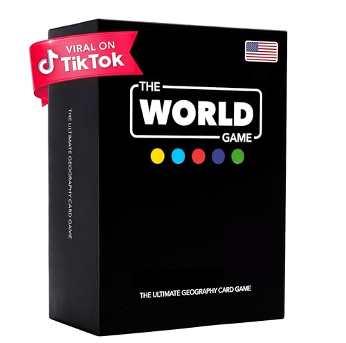 The World Game - Geography Card Game - Educational Games for Kids, Family and Adults - Cool Learning Gift Idea for Teenage Boys & Girls 8-12 with Map