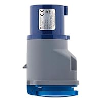 Zenitech - Kompakter Adapter IP44 Wasserdicht – Ohne Kabel-Buchse 16 A, 2P+T auf Stecker CEE17 – Perfekt für Camping und Bootfahren – CE-Konform – Blau – Ansicht 7