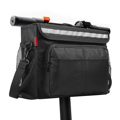 Mobility Scooter Bag with Reflective Strip – Durable 1680D Oxford Fabric, Large Storage with Laptop Compartment, Cup Holders & Shoulder Strap – Universal Fit for Electric & Knee Scooters
