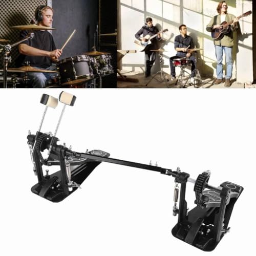 Fußmaschine Pro, Doppelpedal Drum Pedal, Bass Kick Drum Pedal, Fußmaschine Chain Kick Drum Pedal 2 Pedale Schlagzeug Zubehör für Drumsets