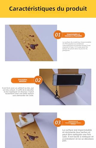 WYLNEP Frise Murale Autocollant Papier Peint Imperméable en PVC - Plinthe de Cuisine et Salle de Bain - Décor Mural Or Brossé 10cm X 500cm – vue 4