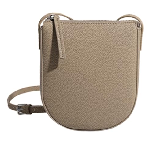 Bolso bandolera de piel de vacuno para mujer, cartera pequeña para teléfono móvil con correa ajustable, bolso de mano tipo cartera (Khaki,Small)