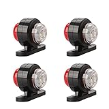 UPXSXT 4pcs luci ingombro camion rosso bianco, 12V Luci Ingombro Laterali LED Per Camion, Rimorchio, Fuoristrada, Caravan, Autobus, Furgone, Trattore