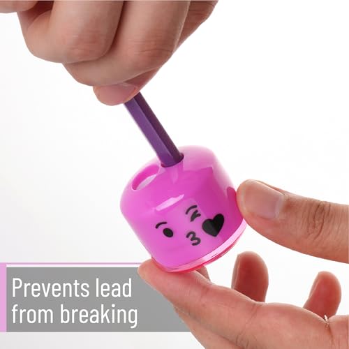 Mr. Pen- Pencil Sharpeners Manual, 6 Pack, Dual Hole, Smiley Handheld Pencil Sharpener, Compatible with Standard and Jumbo Pencils, Snap-on Lid, Stainless Steel Blade, Back to School Supplies - Thumbnail 5