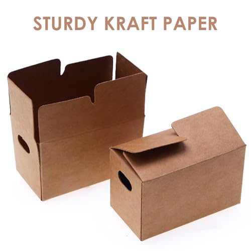 5 Mini-Umzugskartons, 8 x 4,4 x 5 cm große Verpackungsbox, Puppenhausmodell, tragbare Pappschachtel, Miniaturzubehör für Spiele, Sammlung, Umzug (braun)
